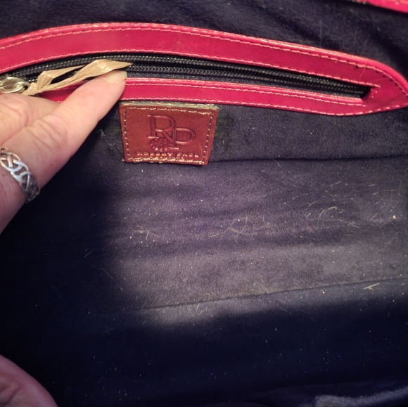 Red leather large handbag - Picture 7 of 9